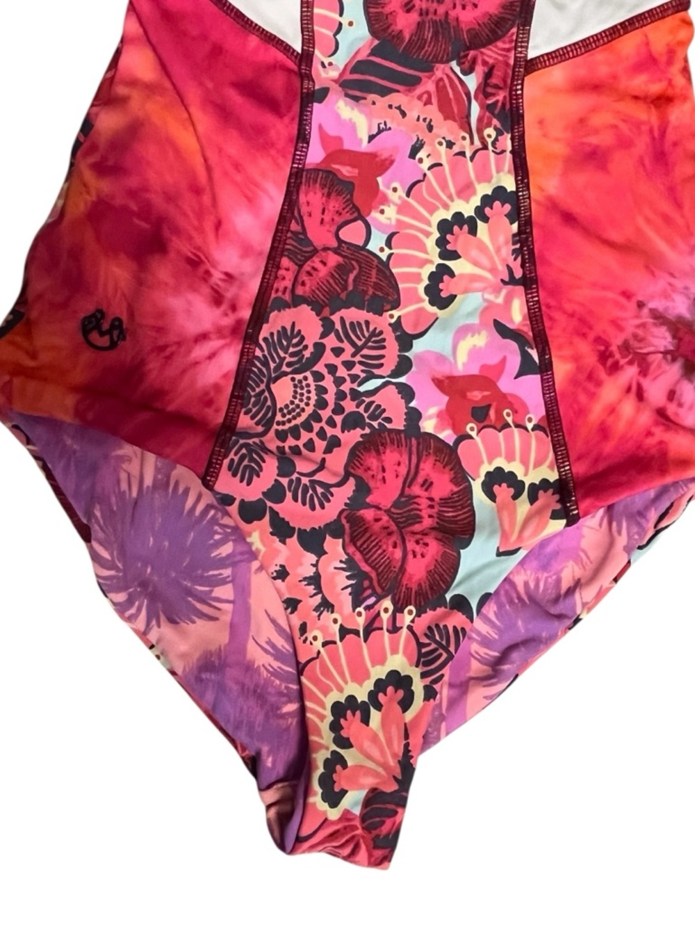 Maaji Reversible One Piece Swimsuit Small Floral Palm Print Cutout Back - Picture 2 of 13